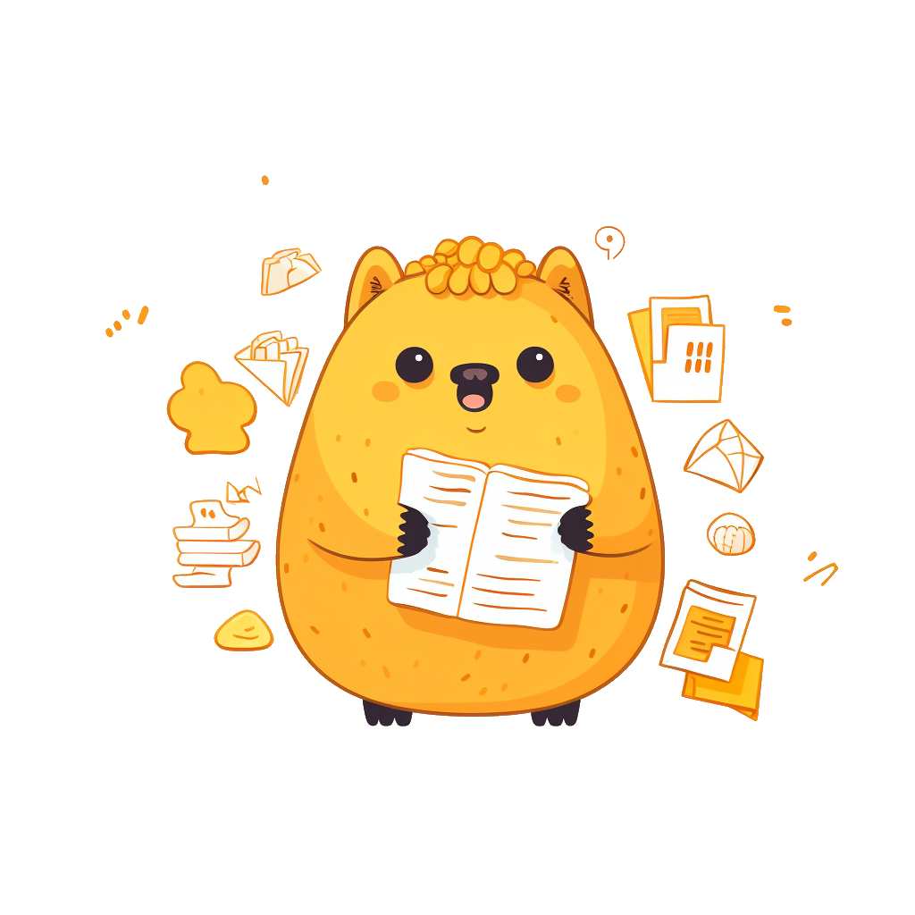 A drawing of a golden alpaka handeling your invoices